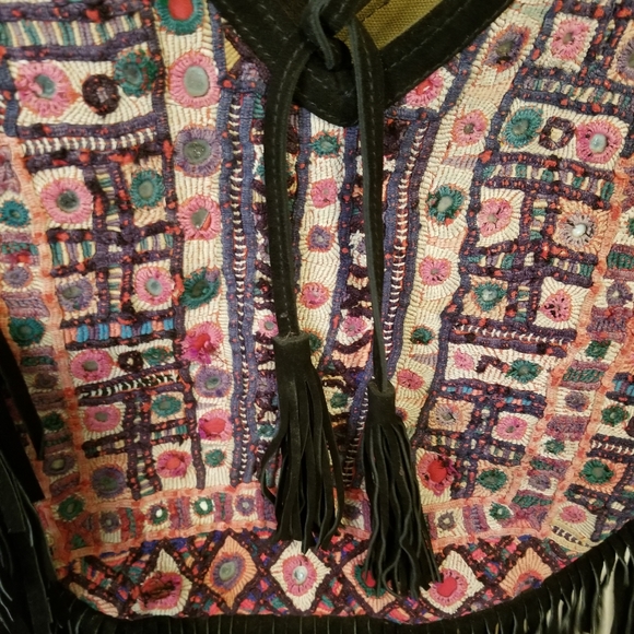 Boho Hobo suede leather purse - Picture 2 of 5